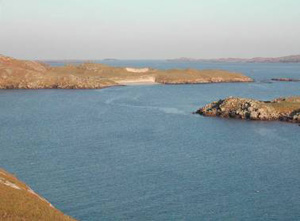 Fig. H1.3. View of south end of Pabaigh Mòr (in middle distance), from Bhaltos (Cathy Dagg) - click for a larger image