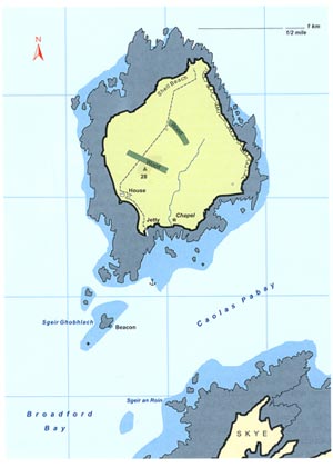 Fig. H5.1. Map of Pabay,Skye, from Haswell-Smith (2004), with kind permission