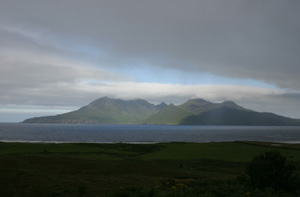 Fig. H9.3. View of south-east side of Rùm, from Laig, Eigg (J Hooper) - click for a larger image