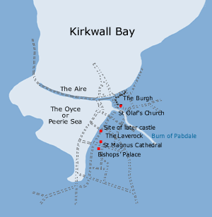 O7.1 Map of Kirkwall, c.1150 - click for a larger image